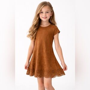 Faux Suede Girl short sleeve dress